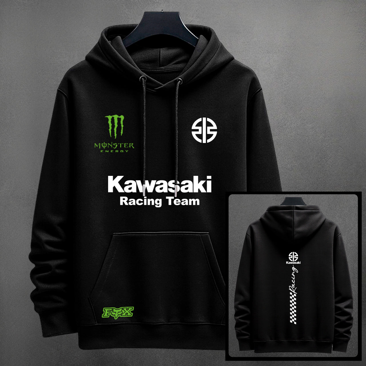 Buzo con Capota Kawasaki – Diseño Deportivo Estampado