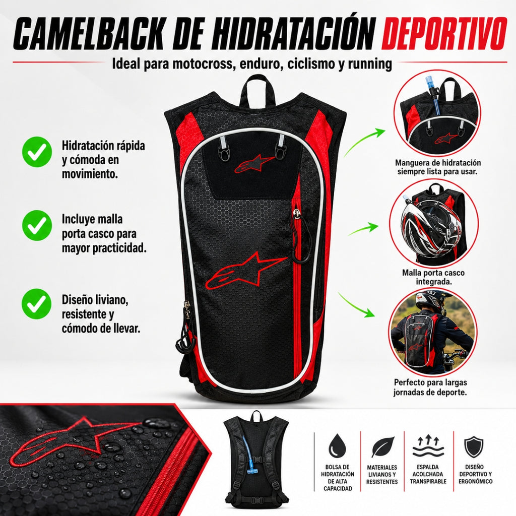 Mochila de Hidratación Camelbak / Alpinestars de 2 Litros